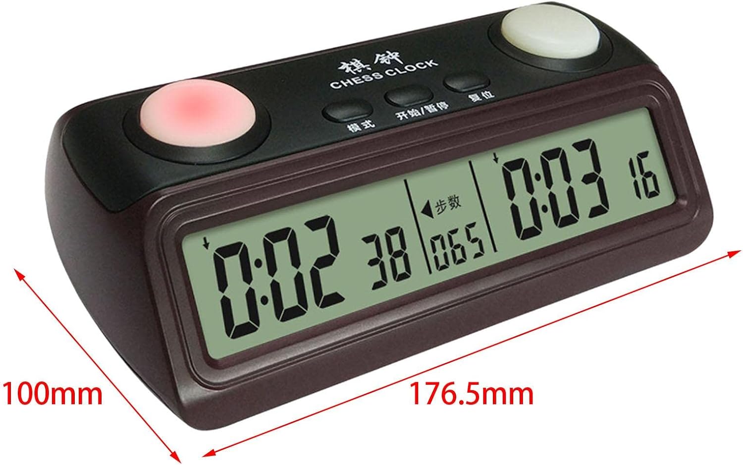 rockible Temporizador de reloj de ajedrez para juegos de mesa, temporizador electrónico de cuenta hacia arriba, temporizador digital de ajedrez para