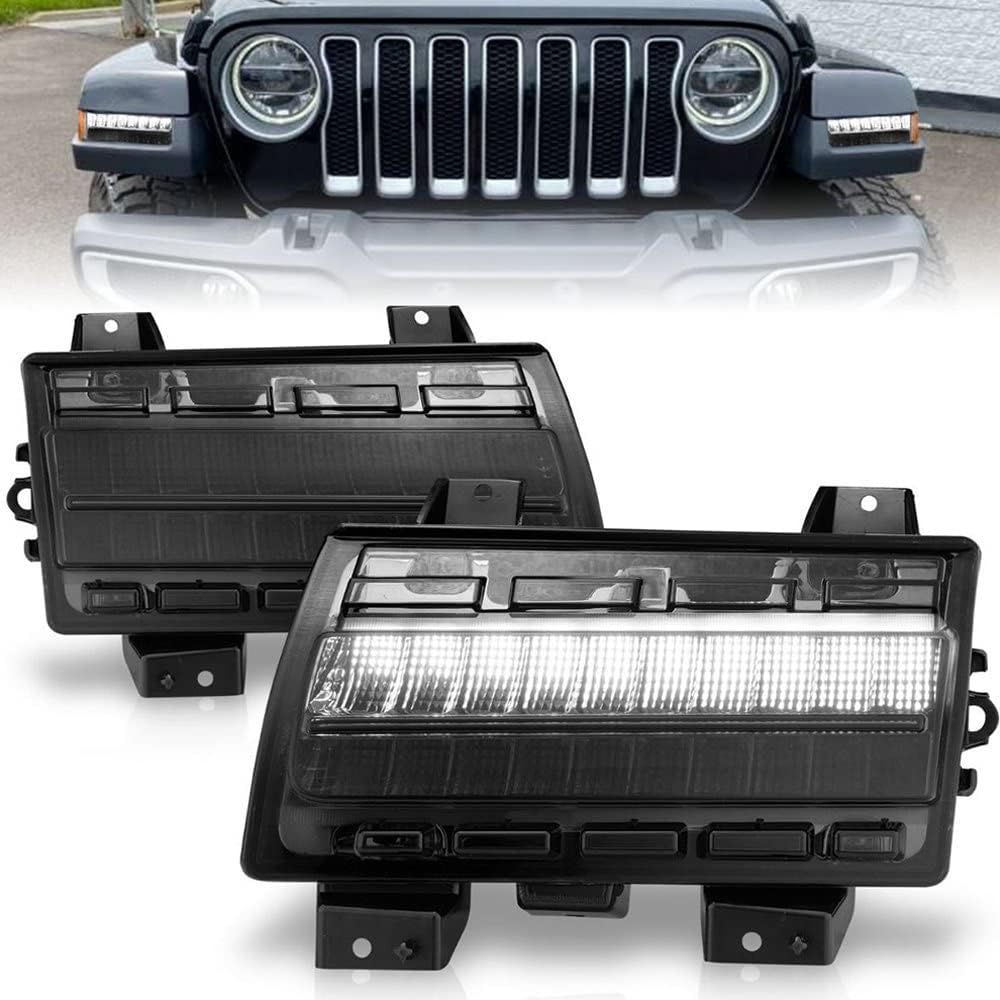 ANZO (511088) Wrangler 18-21Gladiator 20+ luces LED de marcador lateral humo con señal secuencial