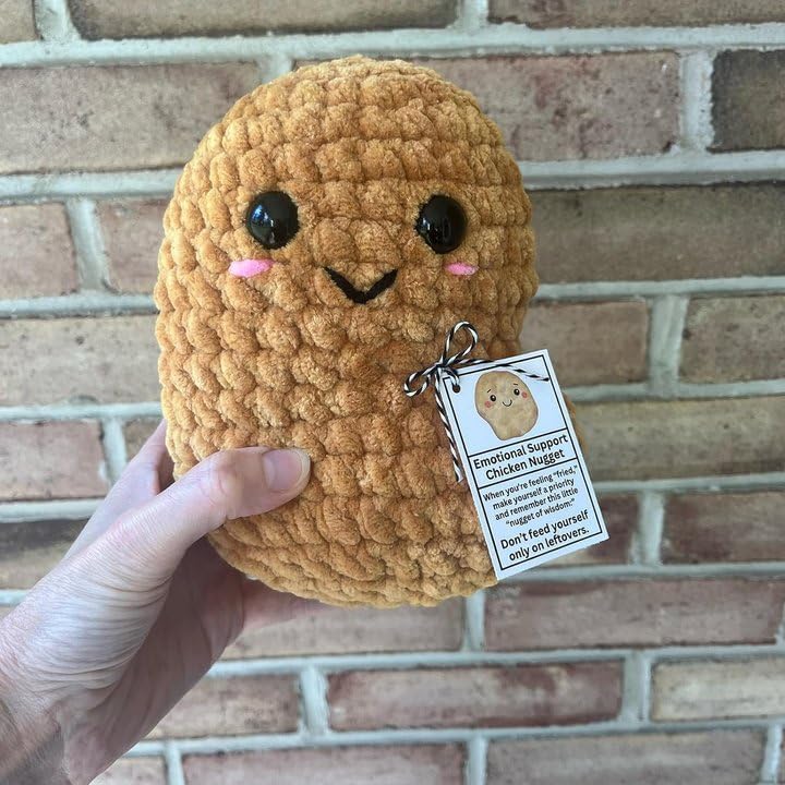 Nugget de pollo de apoyo emocional, lindo pollo de peluche hecho a mano con apoyo emocional, divertida muñeca de reducción de presión, adornos