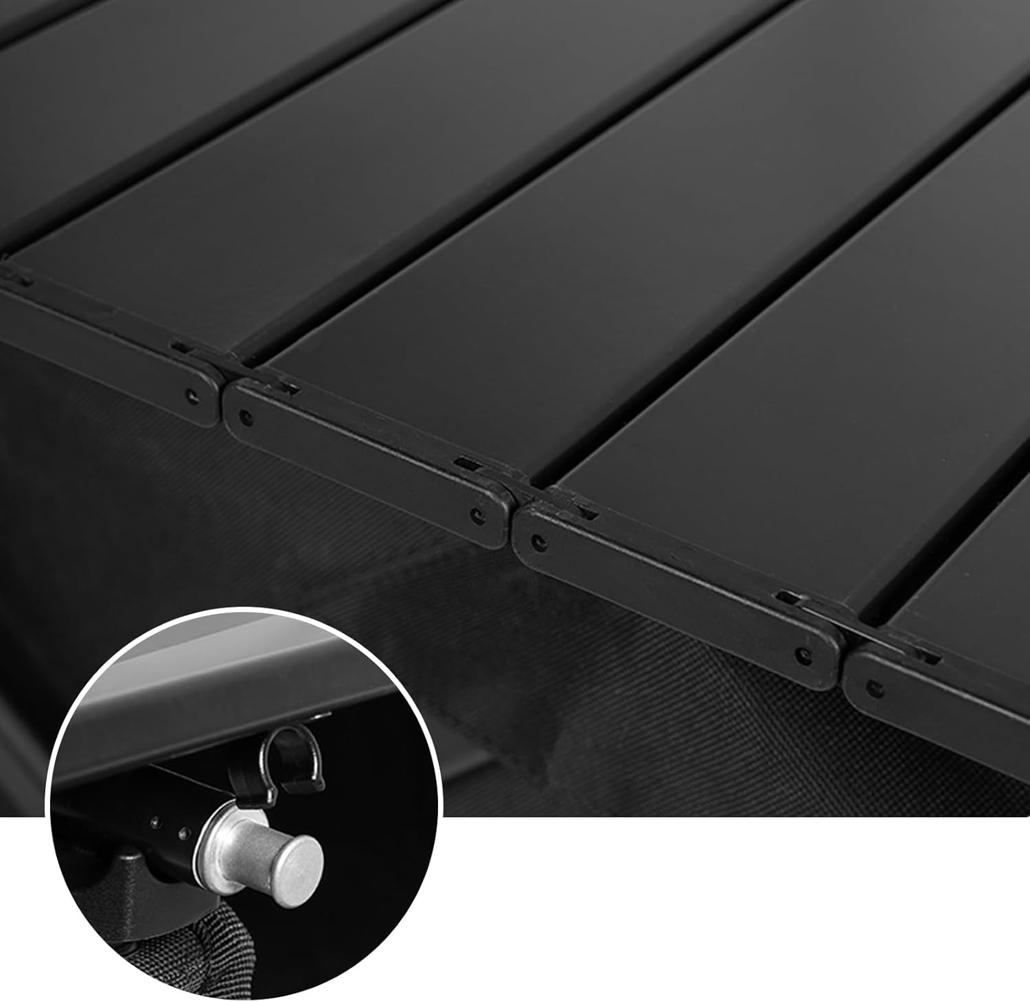 Mesa plegable de aluminio para carro plegable tamaño M (negro)