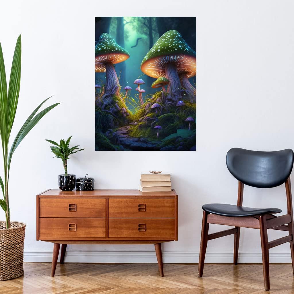 Calcomanía de pared de hongos, hermosa calcomanía de pared, decoración gráfica de pared, 18 x 12 pulgadas