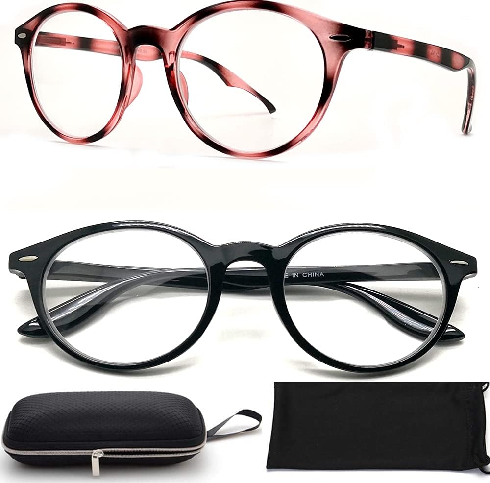 Lentes de lectura bifocales para hombres y mujeres (paquete de 2) lentes transparentes con pieza de nariz de metal Adjustmemnt