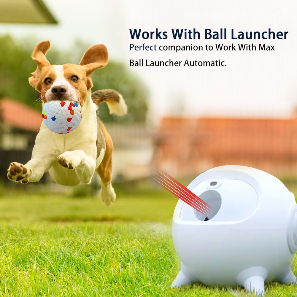 BESTZONE Pelotas para perros para masticadores agresivos de 2.5 pulgadas, lanzador automático de bolas para perros grandes, pelotas de juguete