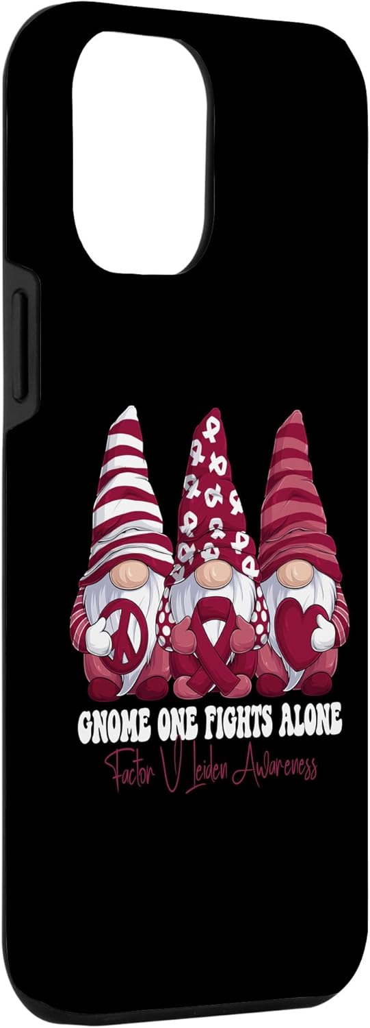 Funda con diseño de gnomos con cinta color borgoña para iPhone 13 Pro Max Factor V Leiden