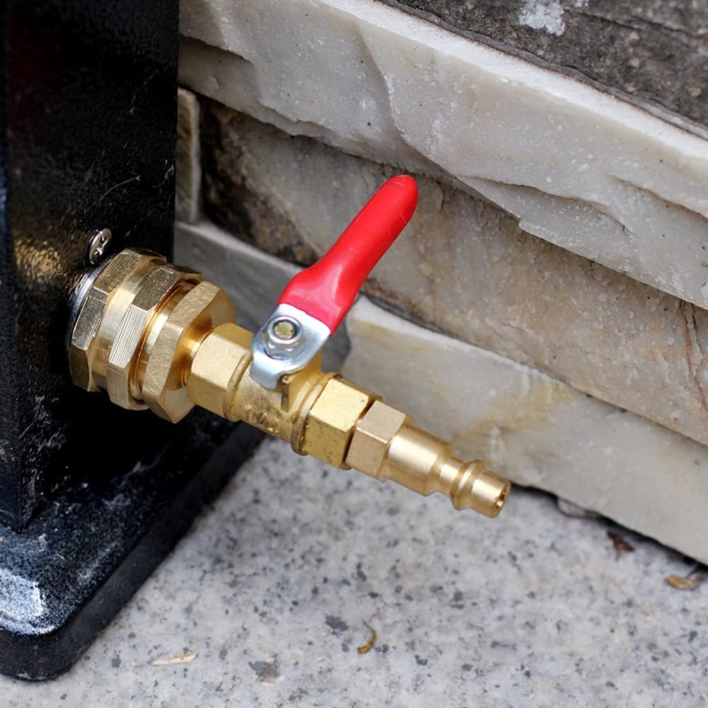 Adaptador de soplado para autocaravana con enchufe de conexión rápida de 14 pulgadas y rosca de manguera de agua de jardín de 34 pulgadas para