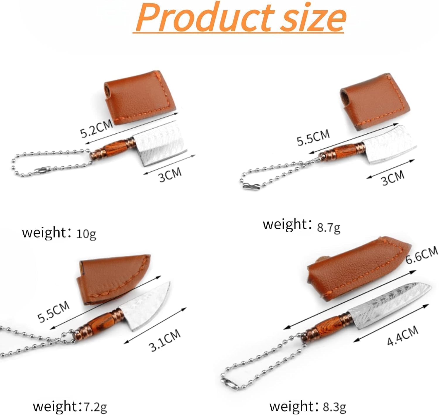 Liberal Brightdeer Juego de mini cuchillos, mini juego de cuchillos de bolsillo, cuchillo pequeño mini cuchillo de chef EDC con funda para abridor