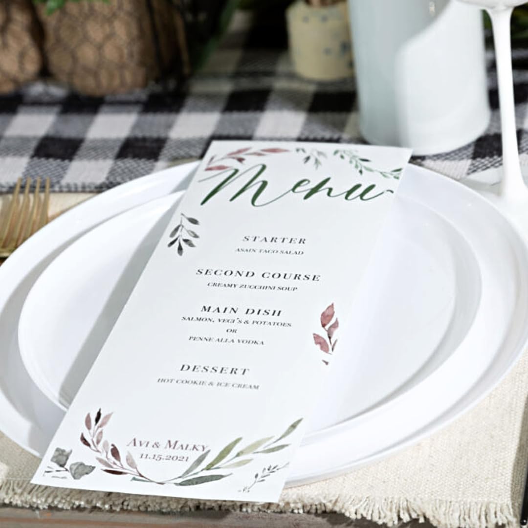 Blue Sky Edge White – Platos desechables de plástico redondos de 10.6 pulgadas (10 unidades) – Vajilla elegante y resistente para eventos y fiestas