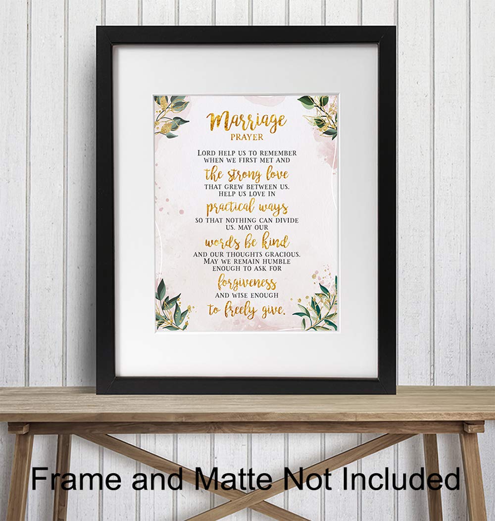Marriage Quote – Love Wall Decor, Wall Art, Romantic Decorations – 8×10 Poster Print – Anniversary Gift, Wedding or Engagement Gift for Couples,