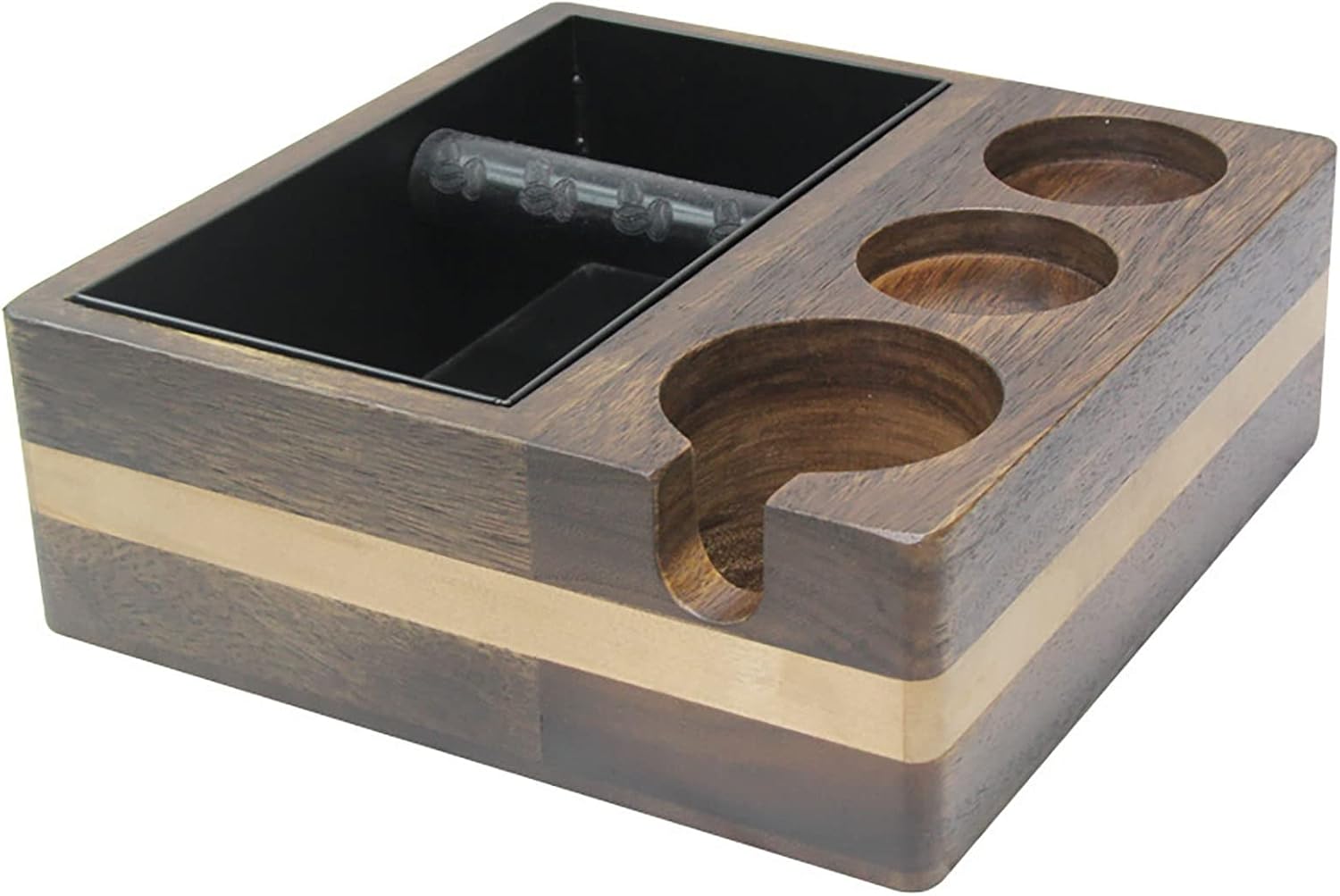 MOSHOU Caja de café espresso 4 en 1, cajas de almacenamiento compatibles con accesorios de espresso de 2.283 in para manipulación, distribuidor y