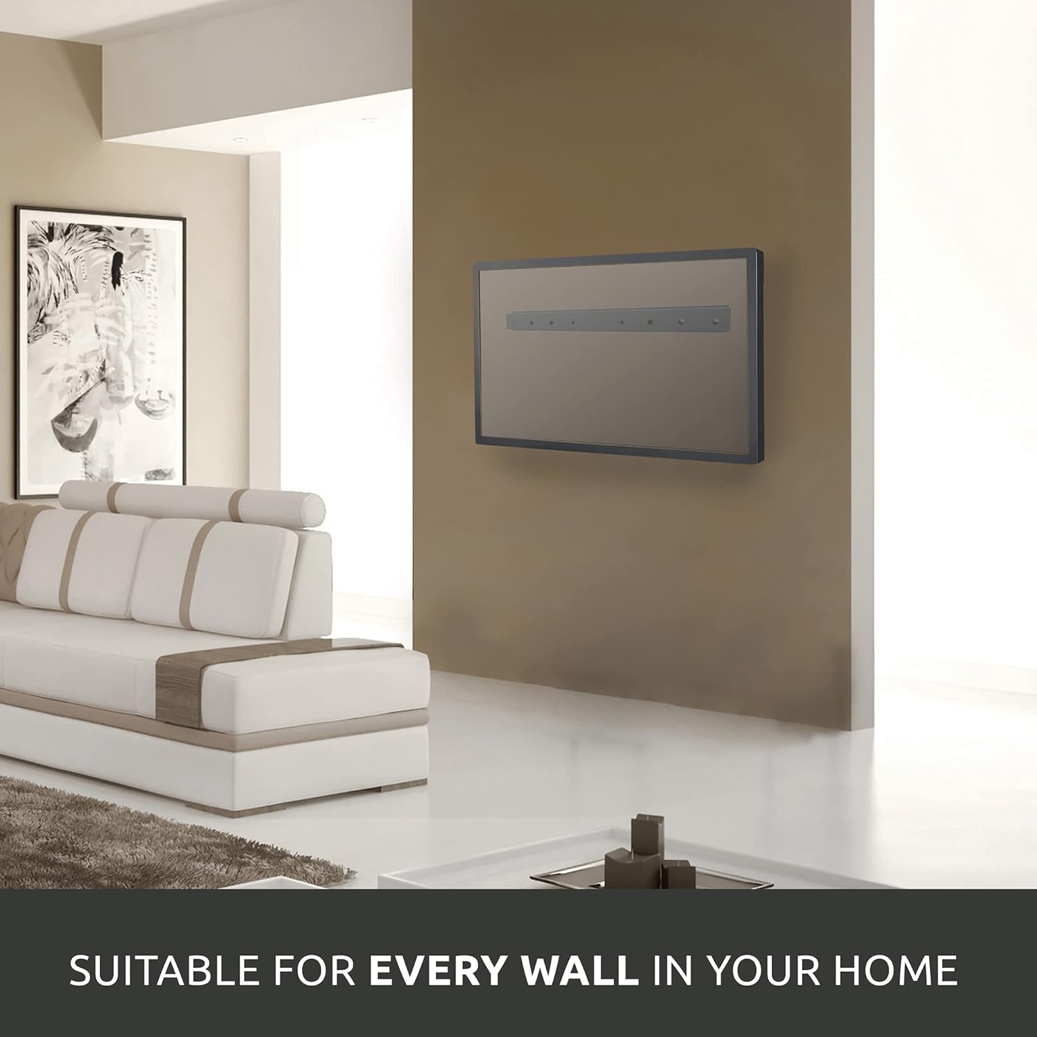 Link2Home Soporte fijo de pared para TV de hasta 57 pulgadas, se monta directamente en paredes de chapa o placas de yeso, no requiere tachuelas,