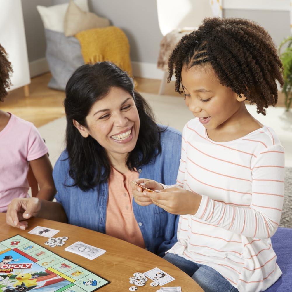 Monopoly Juego junior, juego de mesa Monopoly para niños, juego familiar para 2-4 jugadores, multicolor
