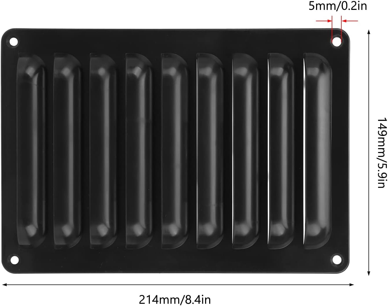 Panel de ventilación de rejilla para autocaravana, exquisito panel de rejilla de salida de aire profesional negro para yates de autobús