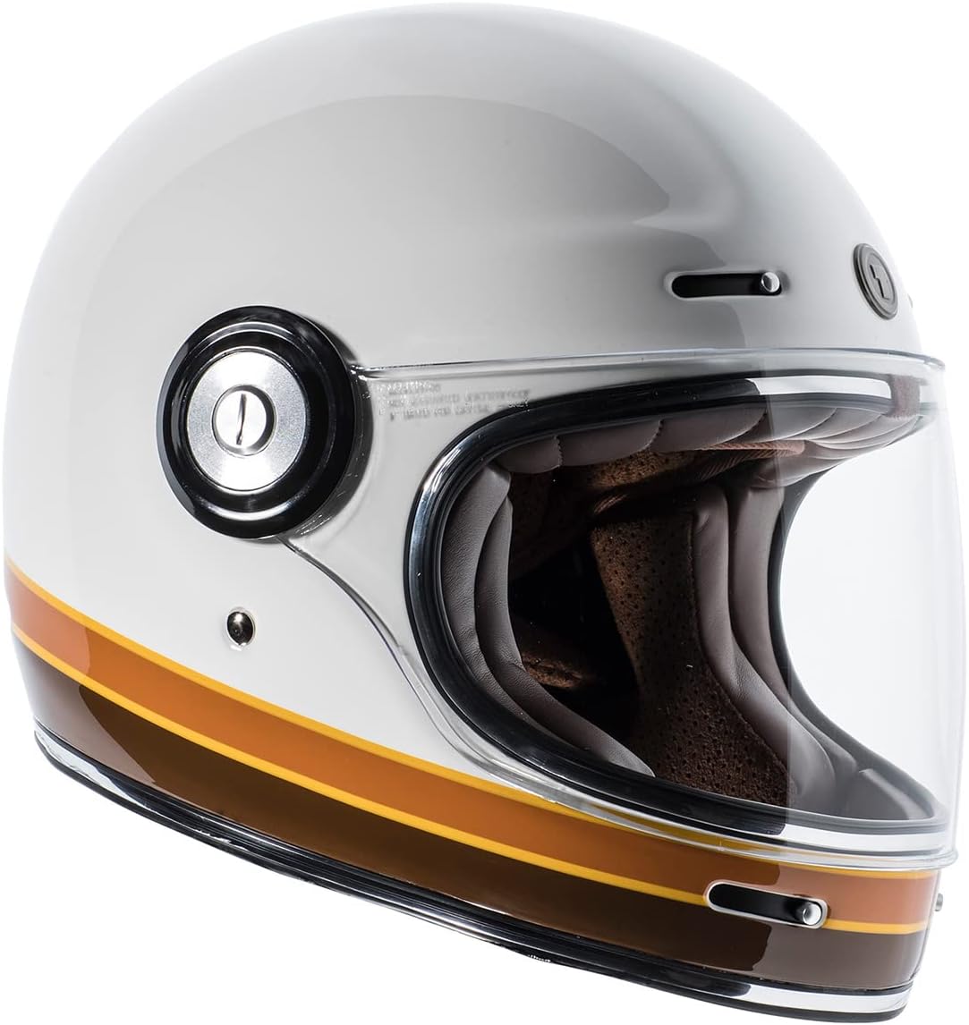 TORC – Casco de cara completa para motocicleta, de fibra de vidrio T1, aprobado por DOT y ECE, estilo retro