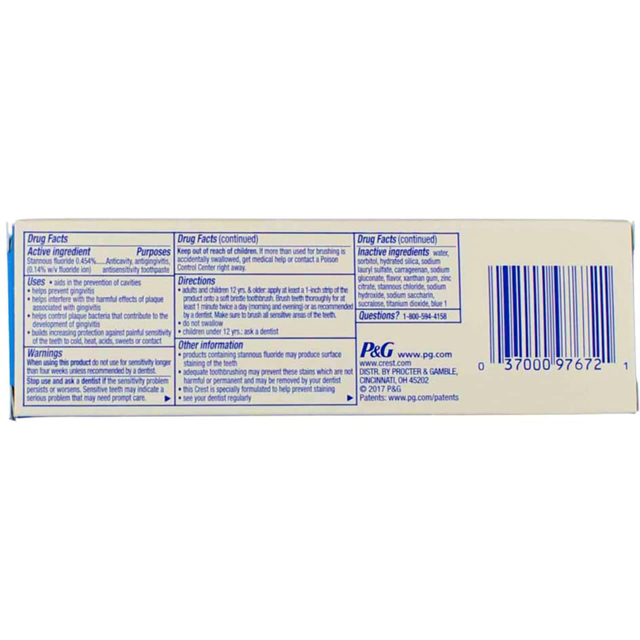 Crest Pro-Health Pasta de dientes Clean Mint, 3.3 onzas líquidas