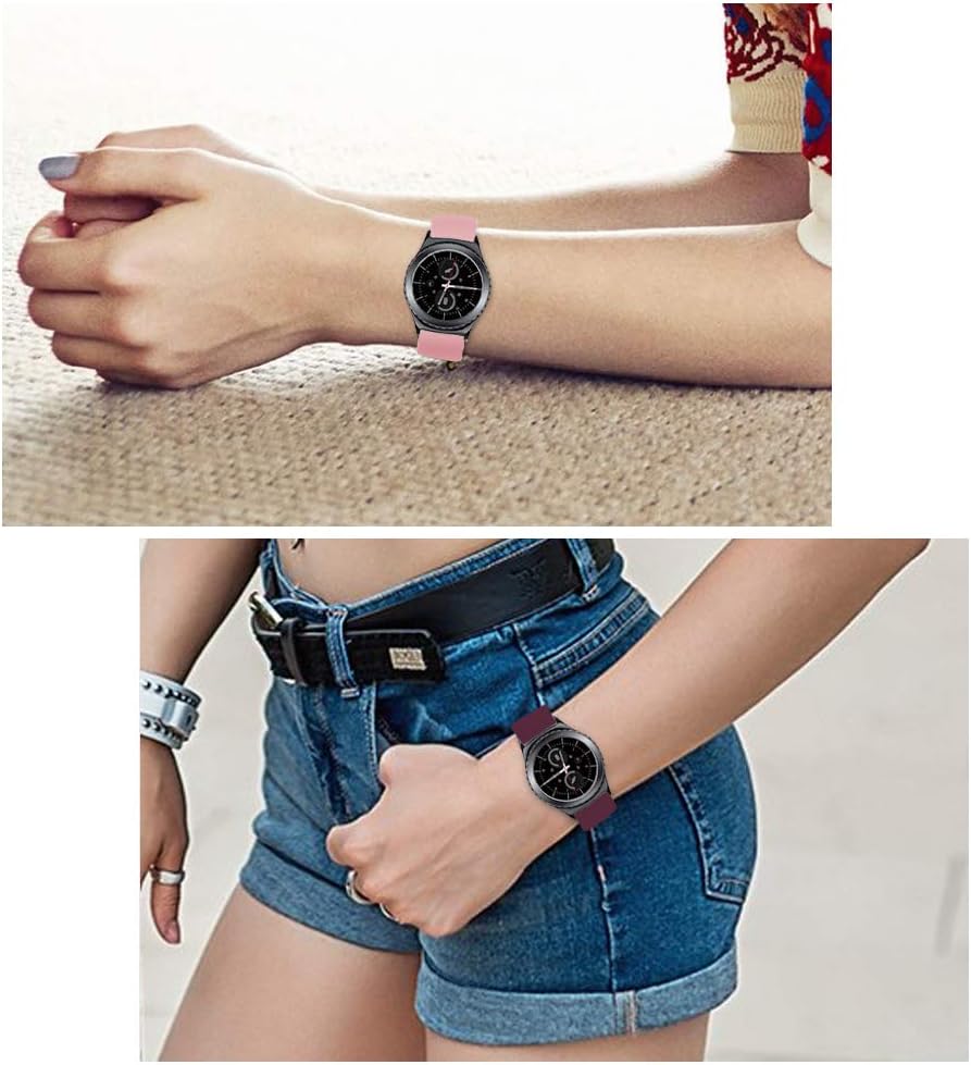 Correas de reloj de silicona suave de 0.866 pulgadas compatibles con Samsung Galaxy Watch 1.811 inSamsung Galaxy Watch 654 3 1.772 inGear S3