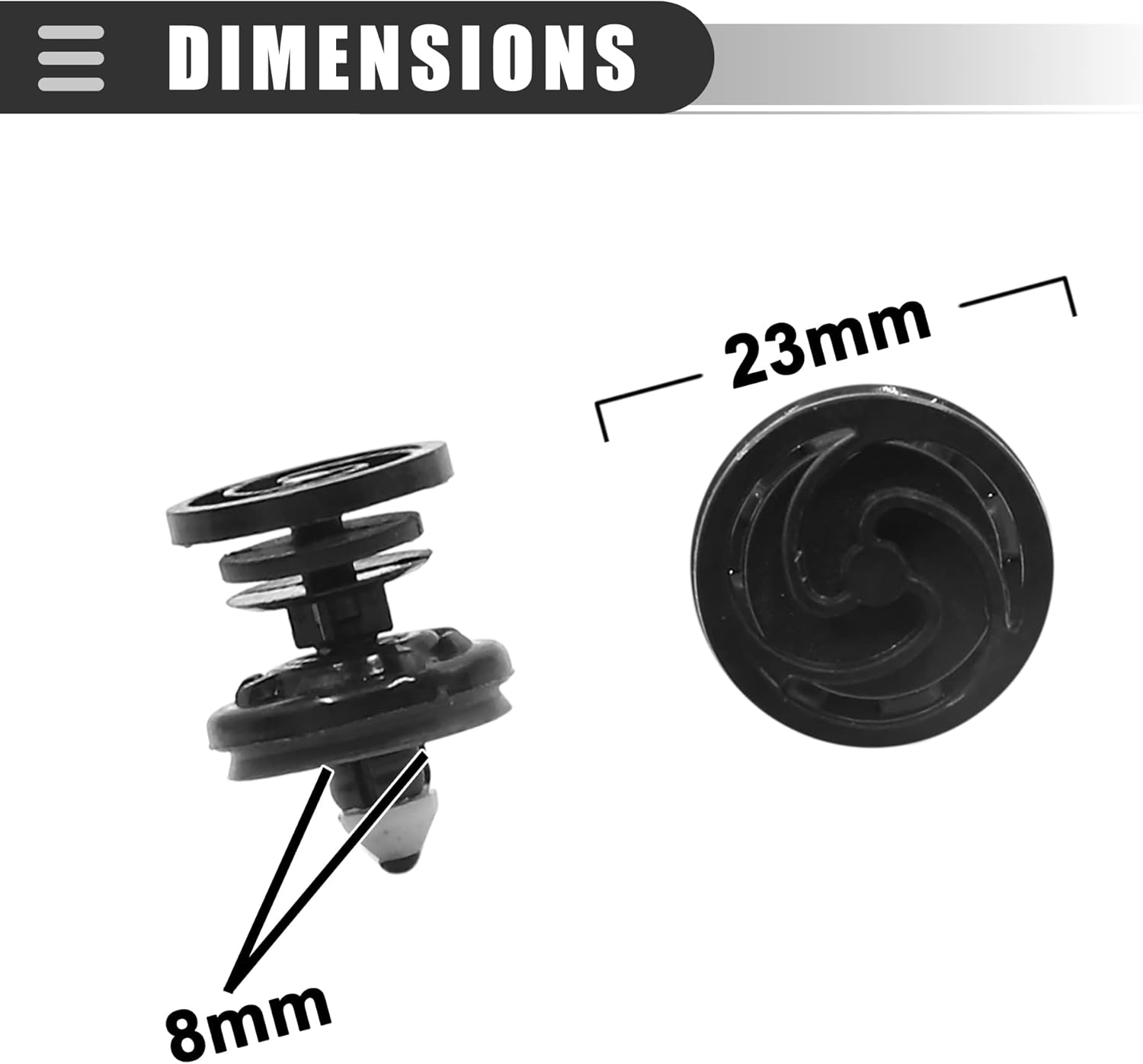 Motoforti Clips de remaches de 0.315 in, sujetador de guardabarros, para Audi A6 2012-2013, plástico, 7L6868243, negro, 10 unidades