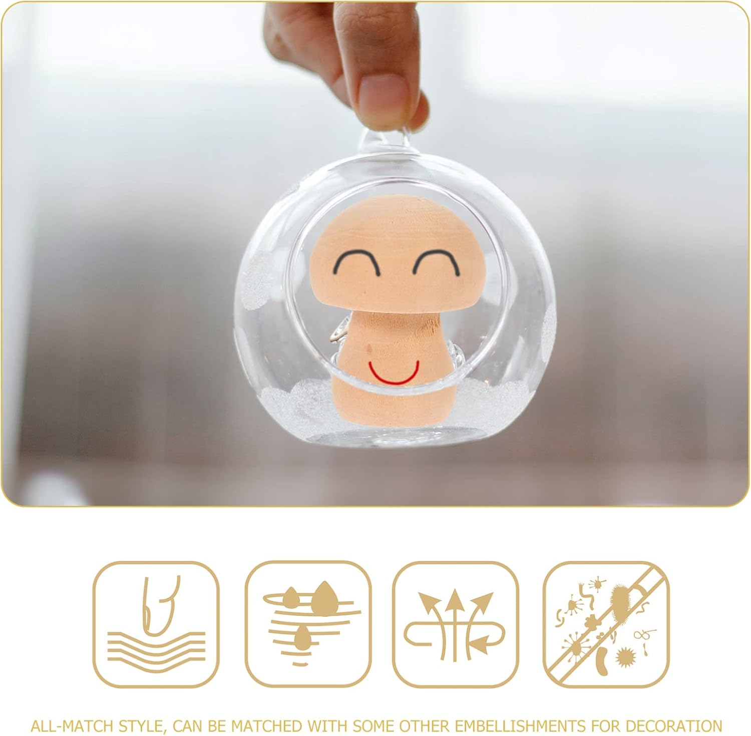 EXCEART Juego de 30 piezas de hongos de madera naturales sin terminar con formas de hongos, figuras de hongos, mini muñecas de madera para artes y
