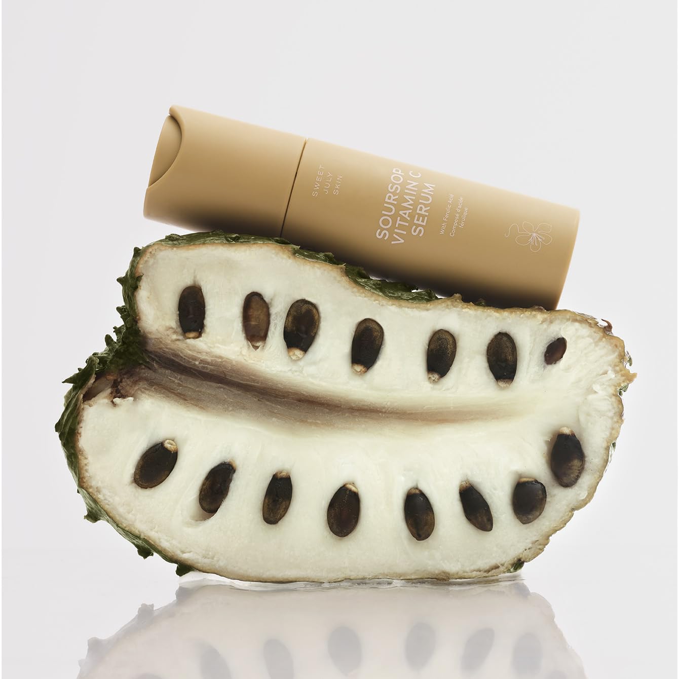 SWEET JULY SKIN – Suero de vitamina C de guanábana, ácido ferúlico y té verde, suero facial diario para todo tipo de piel, hidratante, reafirmante,