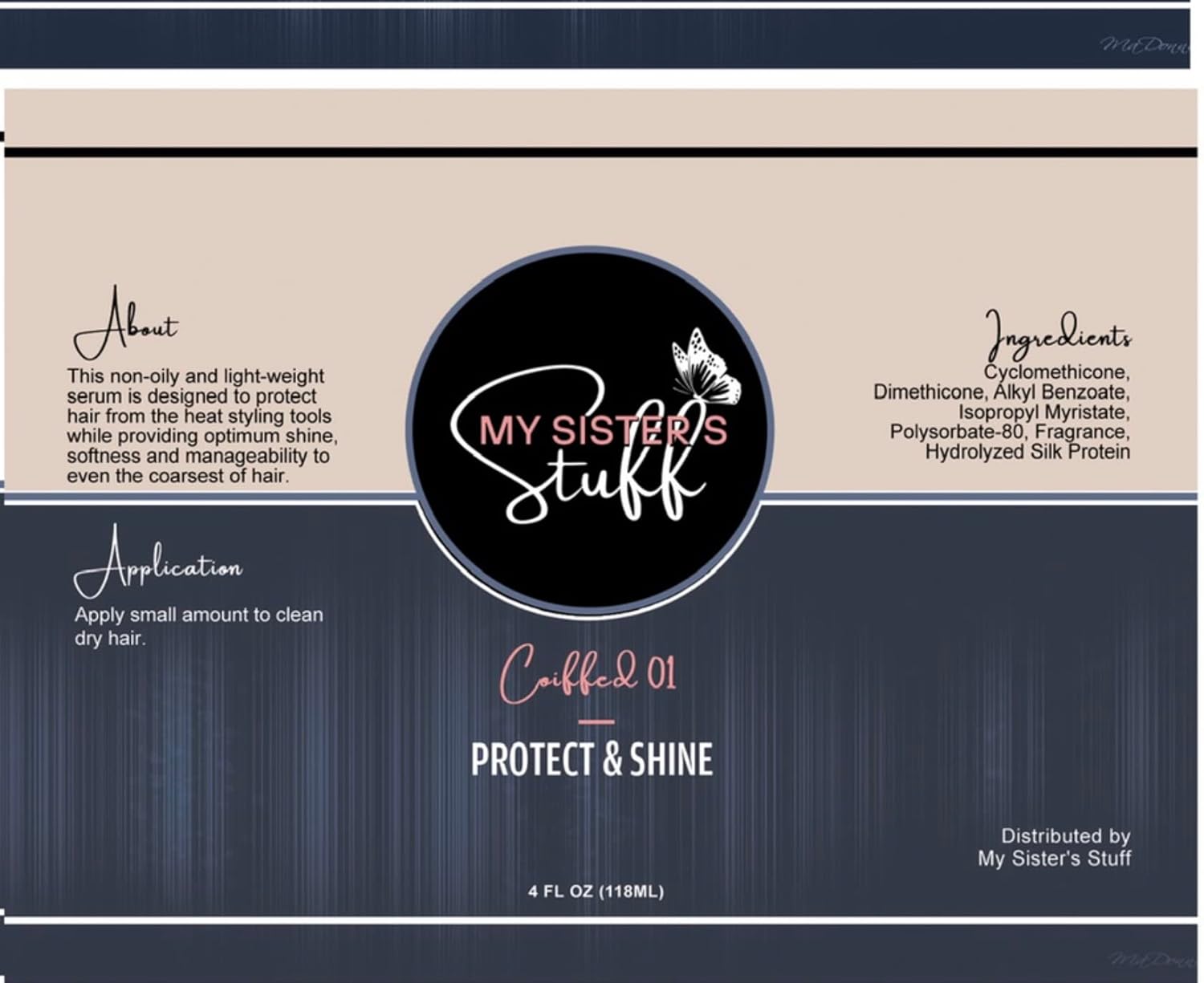 Coiffed 01 Protect and Shine – Suero de seda brillante no aceitoso de 4 onzas con proteína de seda hidrolizada