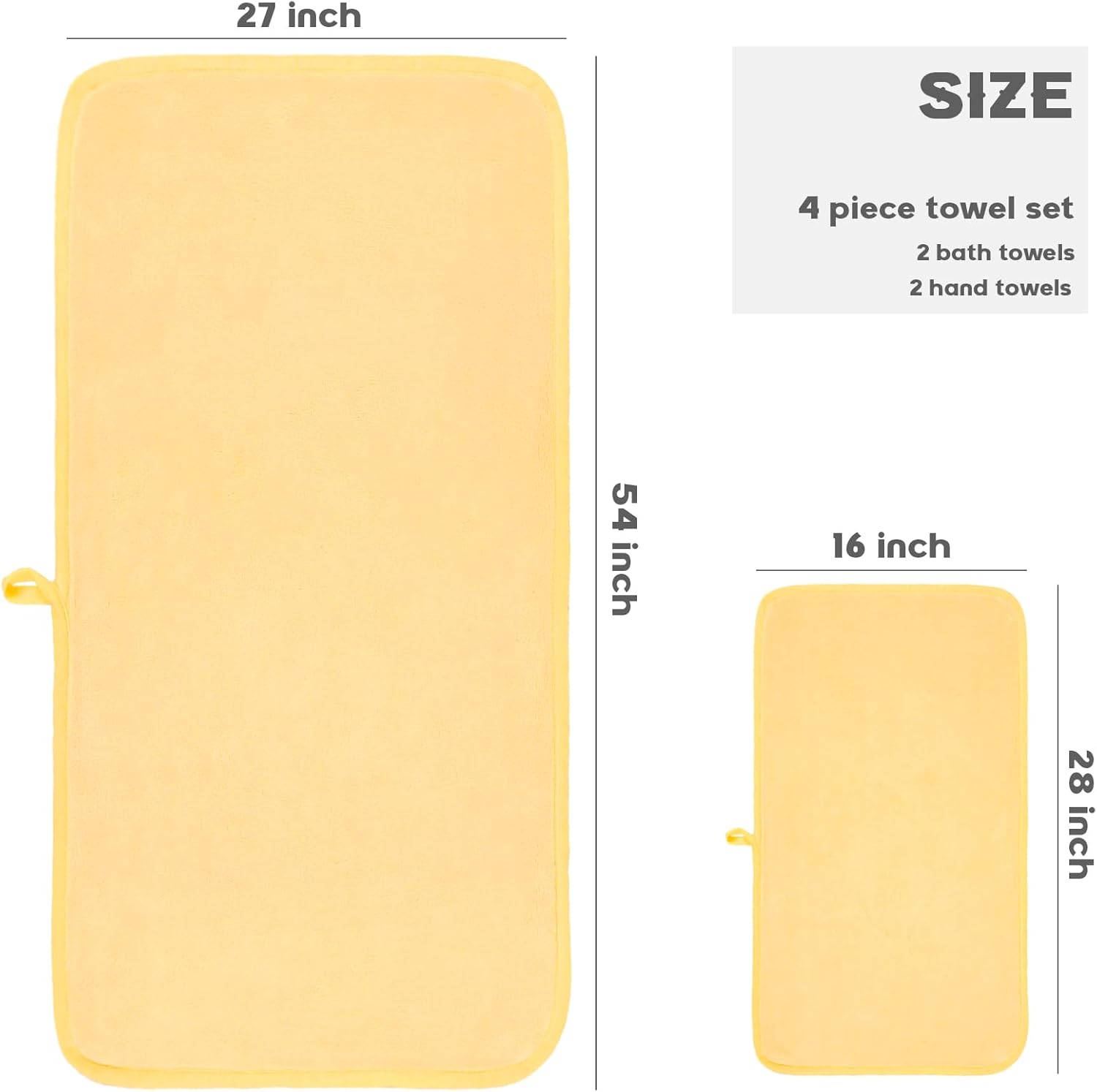 Exclusivo Mezcla Juego de 4 toallas de baño ultra suaves, toalla grande de terciopelo coral de microfibra altamente absorbente, secado rápido para
