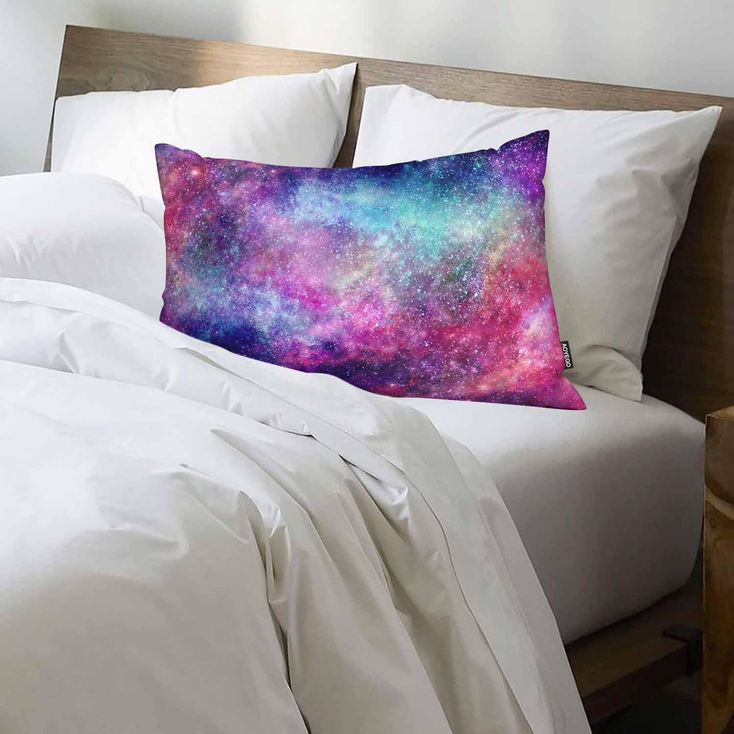 AOYEGO Funda de almohada con diseño de galaxia, nebulosa espacial, universo, racimo, funda de almohada para dormitorio, sala de estar, sofá, tamaño