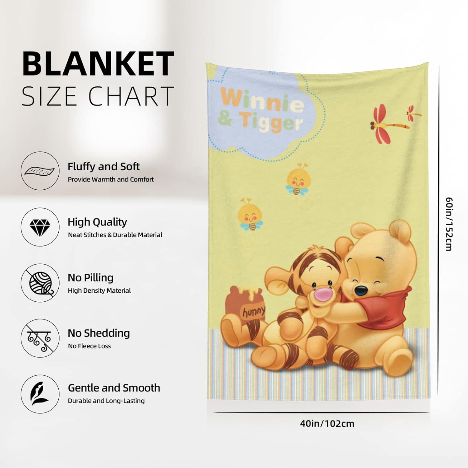 Linda manta de franela para niños y niñas, manta de oso de franela para mejor amigo, súper suave, acogedora y cálida, ropa de cama de felpa de 60 x