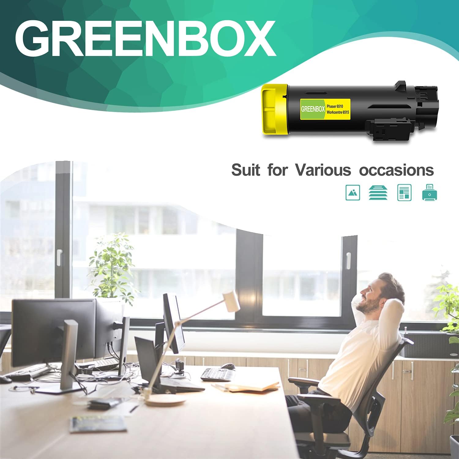 GREENBOX Cartucho de tóner de alto rendimiento remanufacturado 6510 de repuesto para impresora Xerox 6515 6510 106R03479 para impresora Phaser 6510N