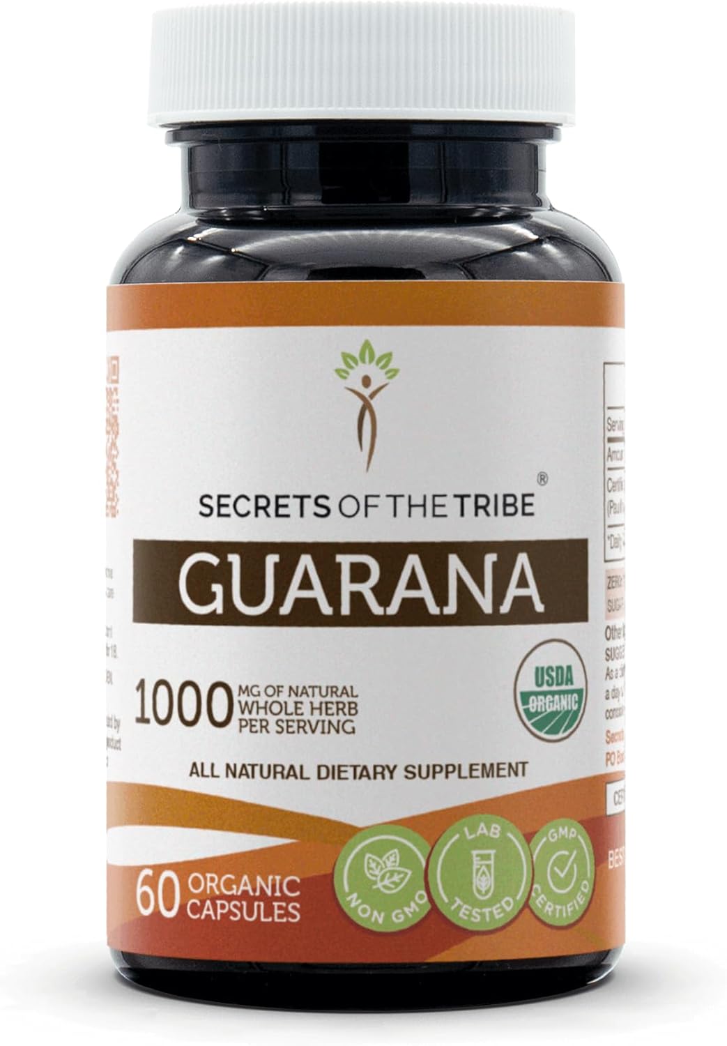 Secrets of the Tribe Guaraná 60 Cápsulas, Hecho con Cápsulas Vegetales y Guaraná (Paullinia cupana) Semilla Seca (60 Cápsulas)