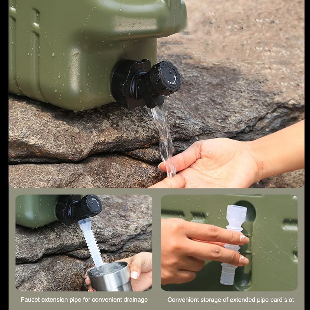 Contenedores de almacenamiento de agua, contenedor de agua para camping, tanque de agua portátil con grifo, cubo de campamento con jarra de agua de