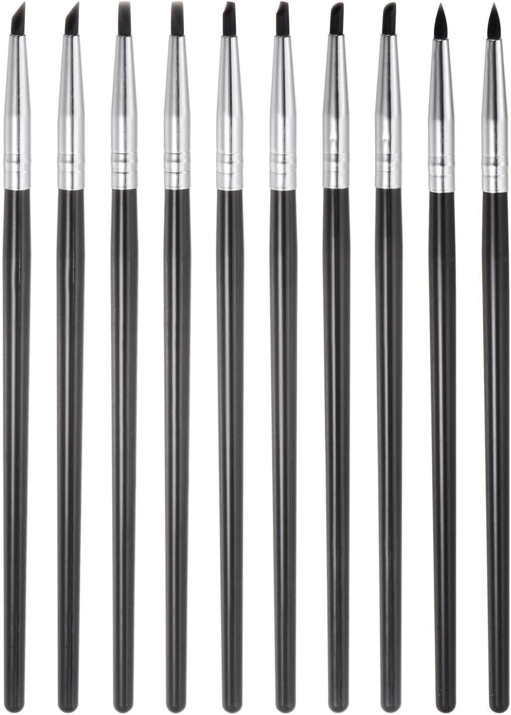 HARFINGTON Juego de 10 herramientas para esculpir arcilla, moldeador de arcilla con punta de goma, pinceles de silicona, herramienta de tallado para