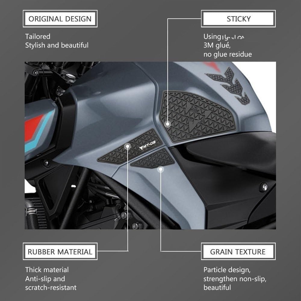 Motorcycle Fuel Tank Sticker Motorcycle Fuel Tank Pad Tank Protection Stickers Knee Grip Traction Pads Anti-Slip for Y&AMAHA MT-03 MT-25 MT03 MT25