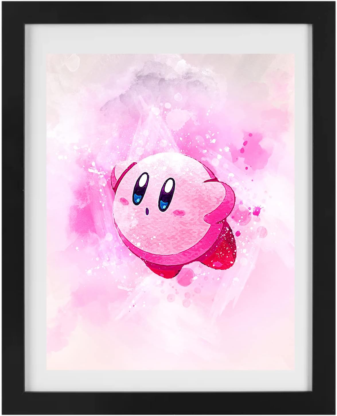 Kirby – Póster de pared con diseño de acuarela Kirby, póster de Super Smash Bros Kirbys Dreamland, mercancía de Kirby para paredes o dormitorio,