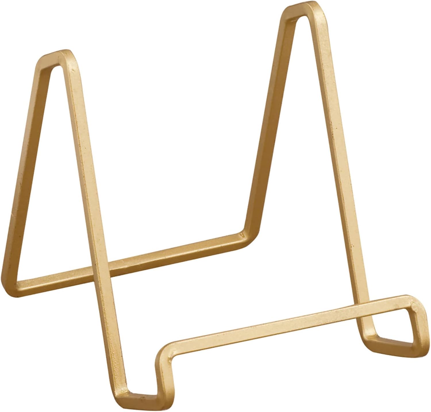 TRIPAR Paquete de 2 soportes cuadrados de metal pintado de oro de 3 pulgadas, mini caballete de alambre, pequeños soportes de fotos para mesa,