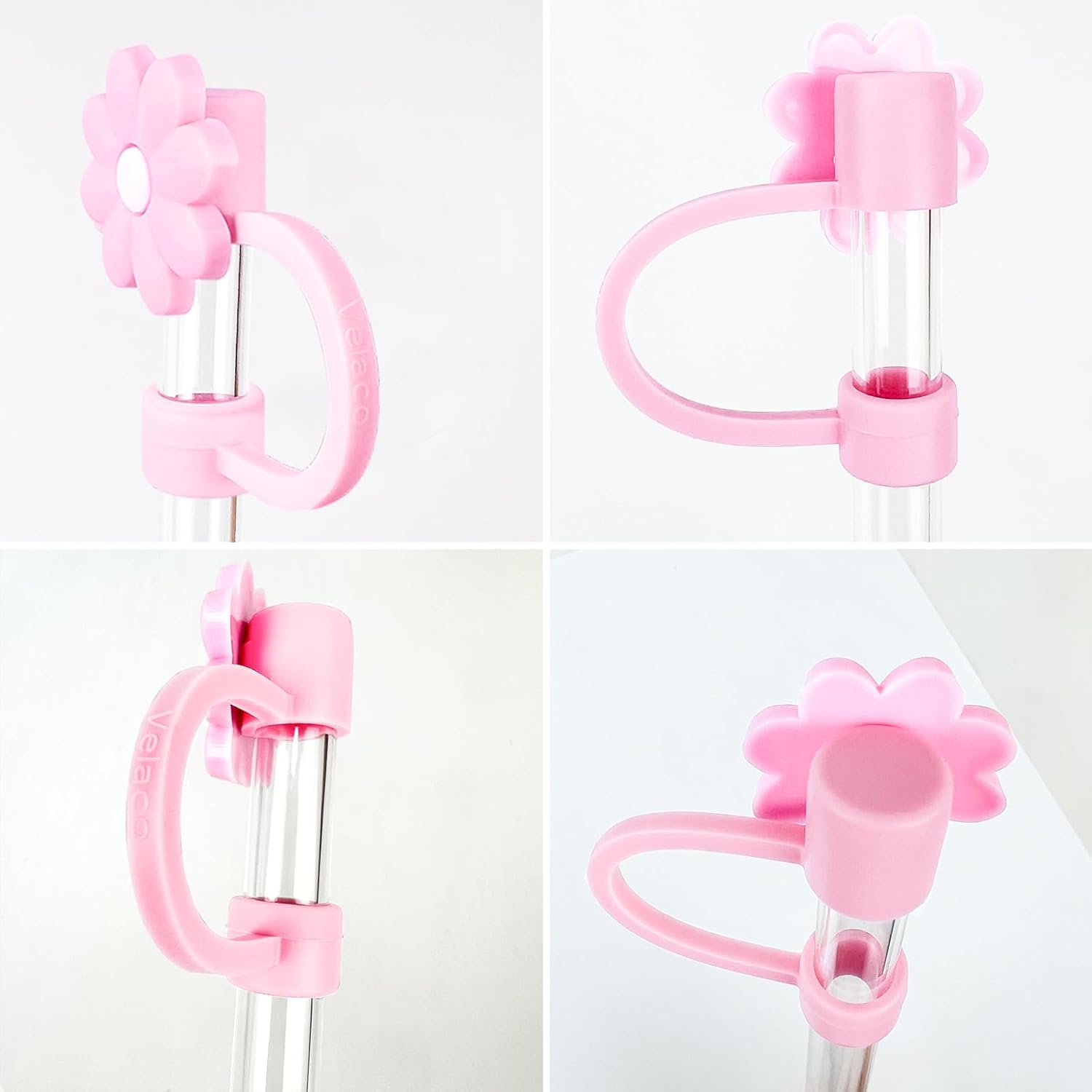 12 fundas de silicona para popotes compatibles con Stanley de 30 y 40 onzas, 0.394 in (2564 pulgadas), bonitas tapas de popote a prueba de polvo