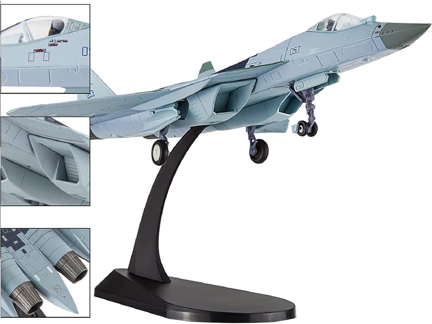 Aleación Rusia SU57 Air Force Fighter Attack PlaneAircraft Modelo de avión Modelo 1100 Modelo Simulación Ciencia Exposición Modelo