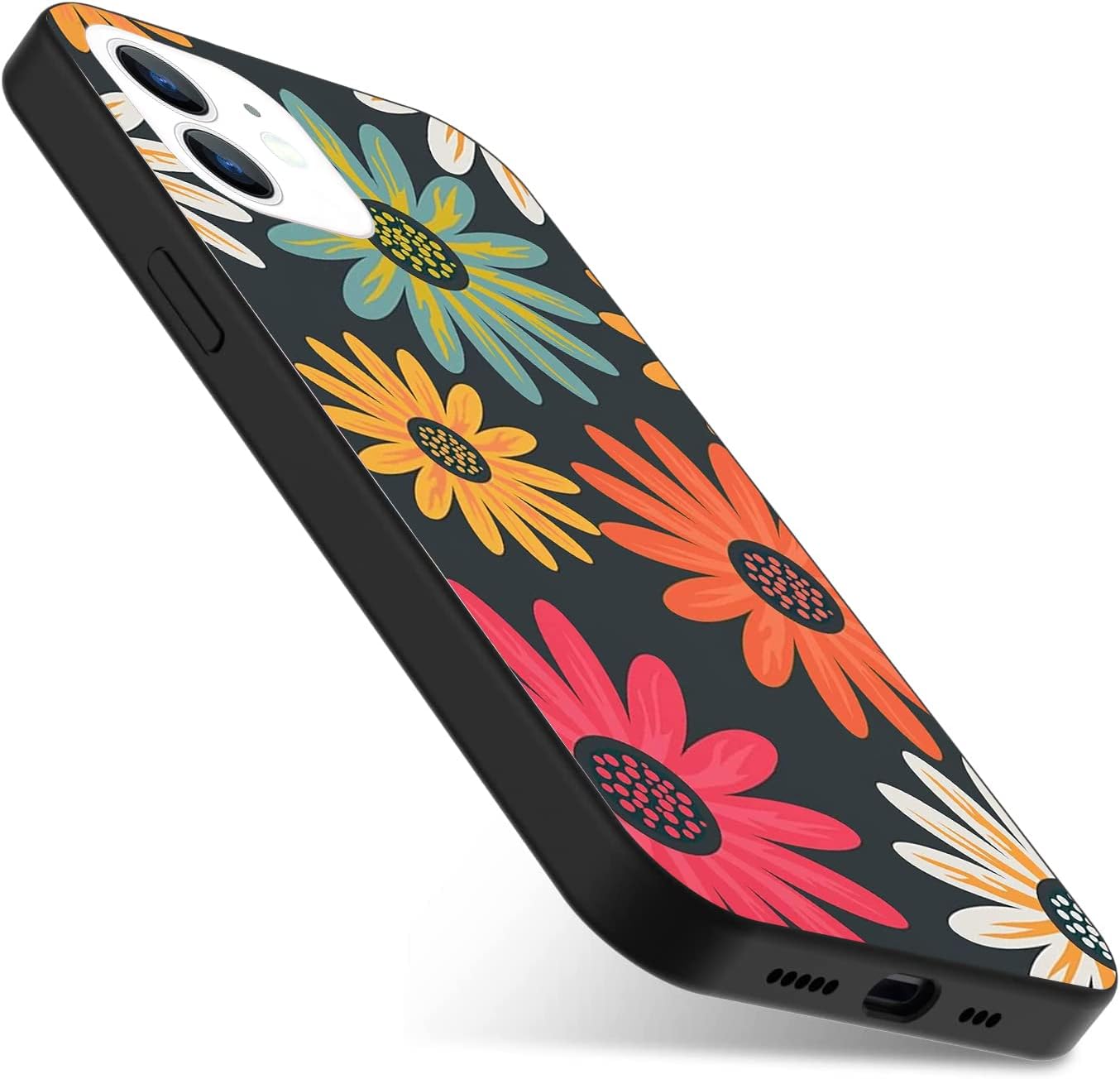 Compatible con iPhone 11, funda moderna con diseño de margaritas, diseño de flores de margaritas, funda de TPU suave para niñas, niños, mujeres y