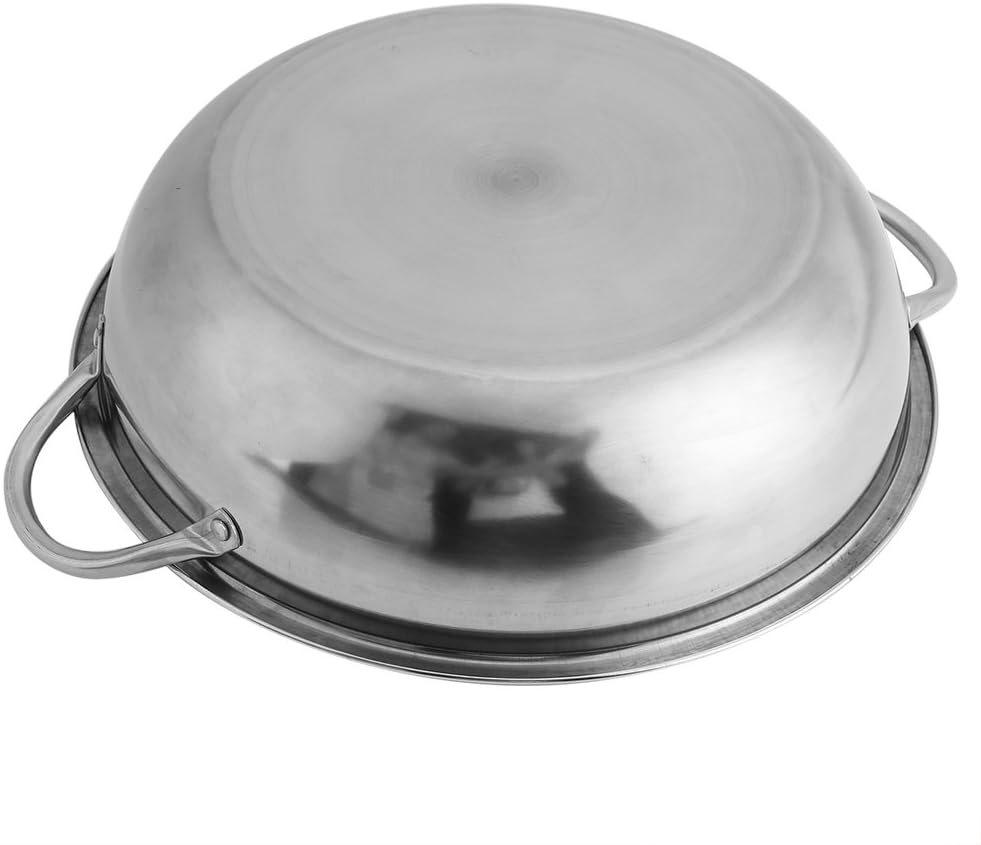 Sartén de cocina de acero inoxidable, olla de inducción de 12 pulgadas, olla de chef con doble asa, sartén para saltear para lavavajillas y horno