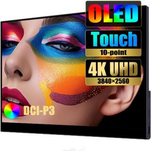 Bimawen Monitor portátil de pantalla táctil OLED 4K de 13.3 pulgadas, monitor de viaje ultra delgado con soporte integrado, 400 liendres, 0.157 in Bimawen Monitor portátil de pantalla táctil OLED 4K de 13.3 pulgadas, monitor de viaje ultra delgado con soporte integrado, 400 liendres, 0.157 in