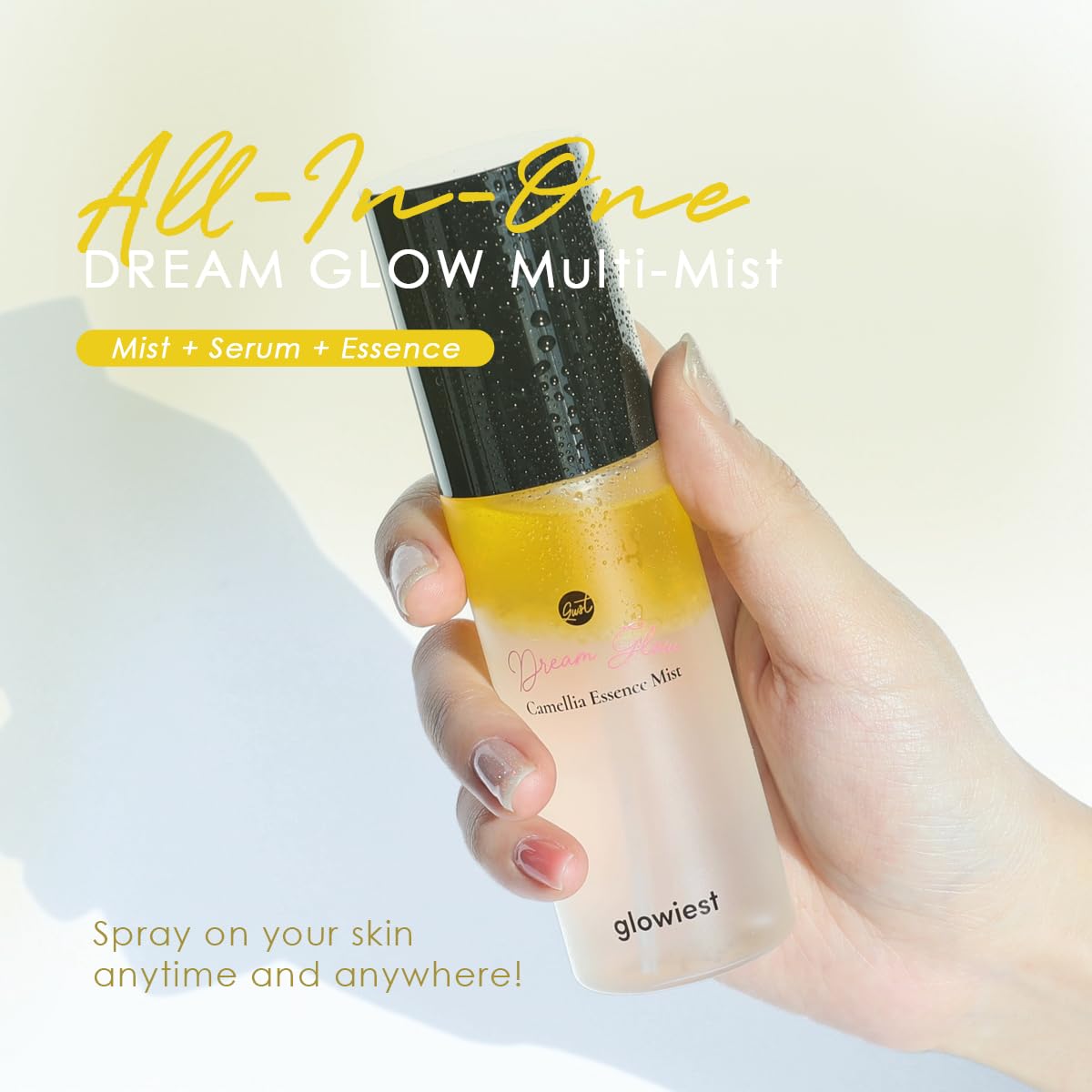 Dream Glow Camellia Essence Mist- Hidratación y calmante de la piel. Refuerzo de resplandor todo en uno Multi Mist+Toner+Suero l 75% Agua de Flor de