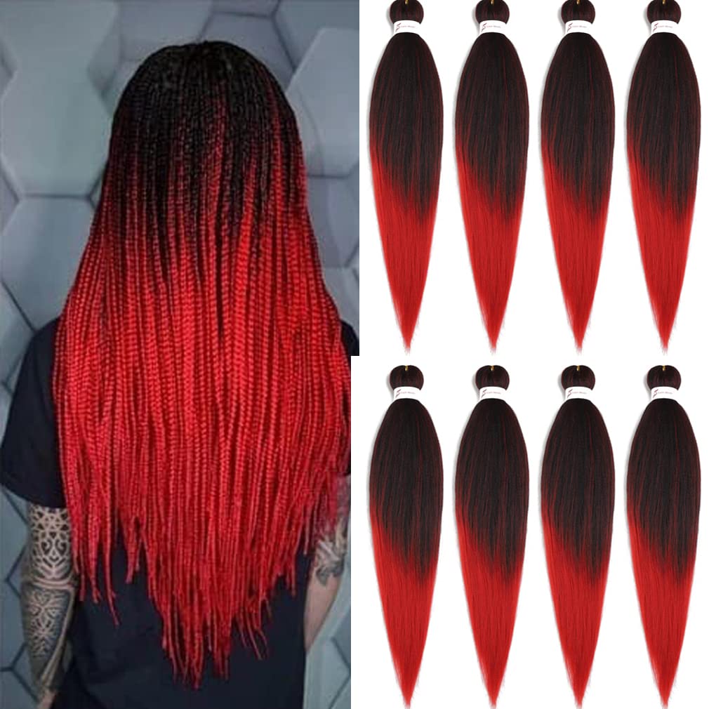 Extensiones de cabello trenzado preestiradas de 20 pulgadas, 8 paquetes de cabello sintético profesional para mujer, trenzas de ganchillo, textura