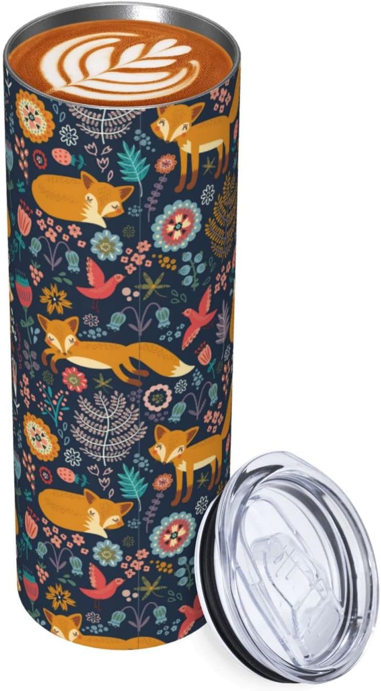Lindo vaso de acero inoxidable con aislamiento al vacío, taza de café taza de viaje para oficina en casa, viajes, fiestas, regalos de 20 onzas