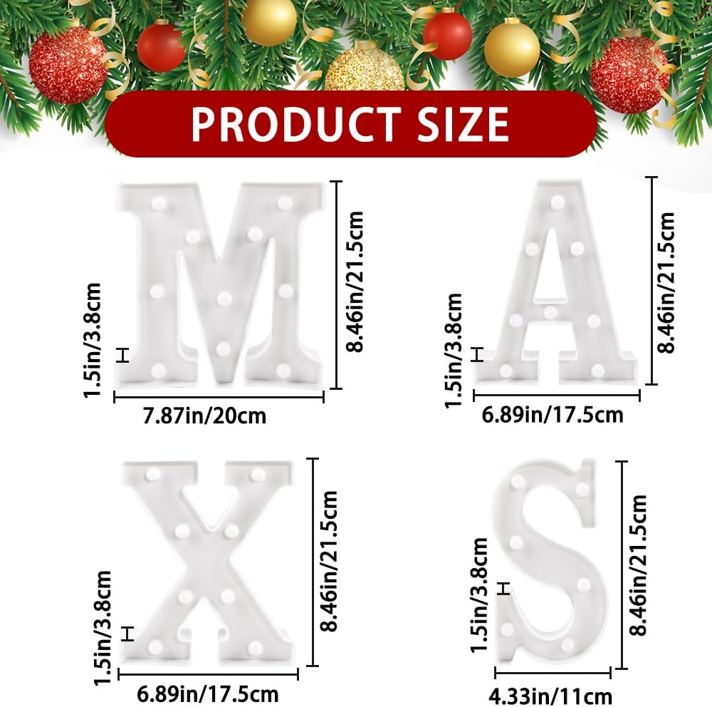 XIMISHOP Decoración de Navidad para interiores, 4 luces LED de marquesina iluminadas, luces de Navidad para Navidad, hogar, cocina, chimenea,