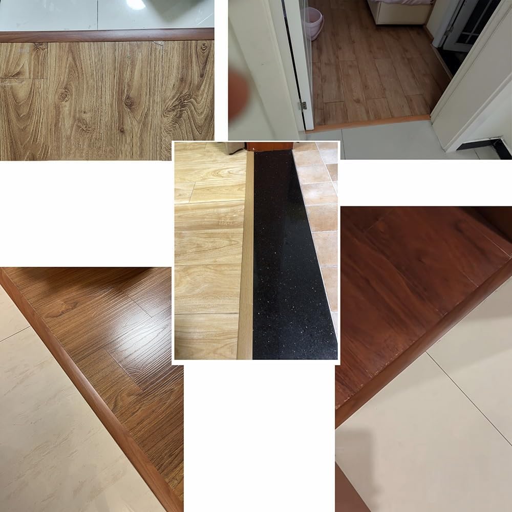 Tira de transición de suelo cortable, tira de umbral en forma de T, tira de transición de madera a azulejo, tiras de conexión de espacio para pisos,