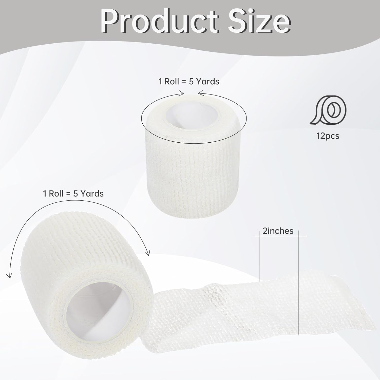 VIDELLY – Vendaje cohesivo autoadhesivo de 2 pulgadas x 5 yardas, cinta elástica transpirable, vendaje autoadhesivo para deportes, muñeca, piel y