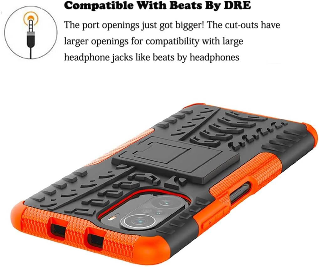 Funda para Poco F3 5GMi 11X 5GK40Redmi K40 Pro con protector de pantalla de vidrio templado, con función atril de policarbonato duro, cubierta