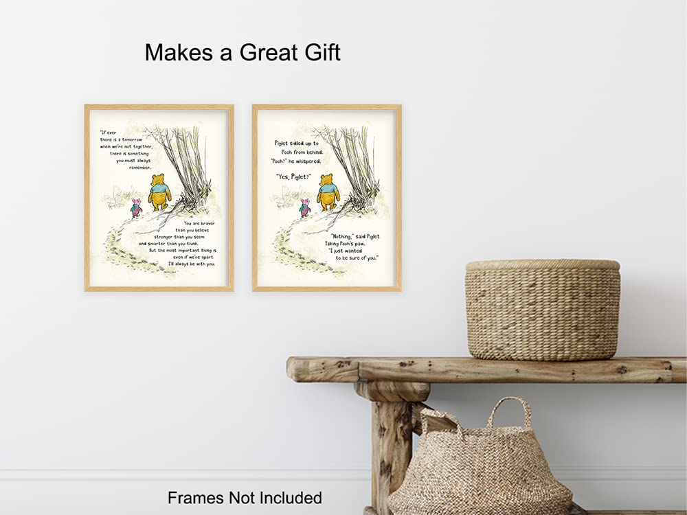 A. A. Milne Wall Art & Decor Poster Set 8×10 – Girls Bedroom Decor – Kids, Boys Room, Baby Nursery Decor – Wall Decor for Toddler – Always Remember