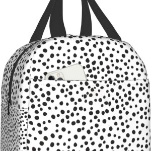 Lonchera estética de lunares para mujeres, niños, adolescentes, niñas, niños, bolsa de almuerzo aislada, reutilizable, personalizada, elegante, para Lonchera estética de lunares para mujeres, niños, adolescentes, niñas, niños, bolsa de almuerzo aislada, reutilizable, personalizada, elegante, para
