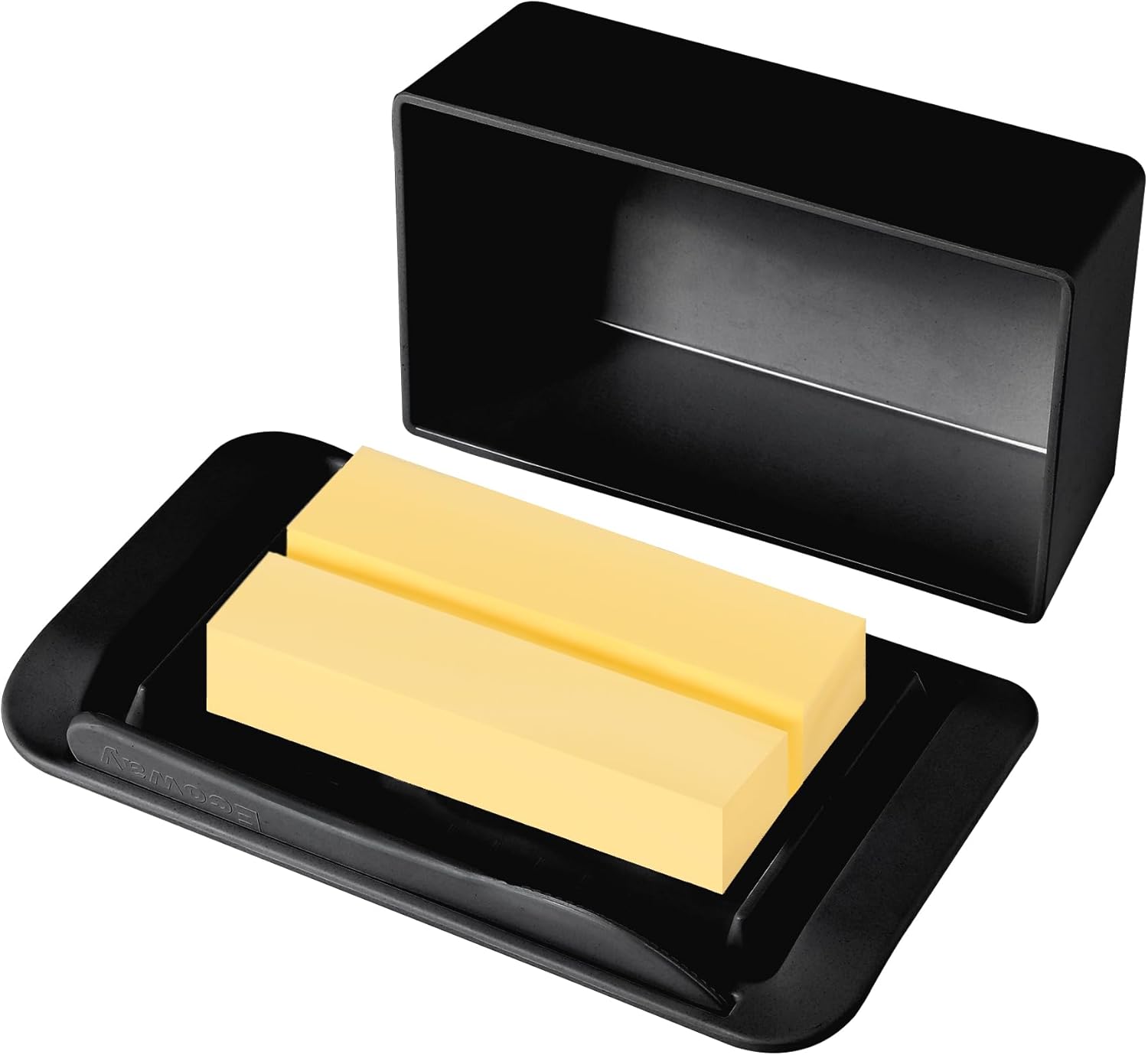 Mantequillera de bambú con tapa, cuchillo, grande para encimera y refrigerador, contenedor para 2 varillas, costa esteoesteestilo europeomantequilla