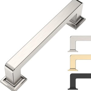 9BUILD Paquete de 6 manijas de gabinete de cocina de 3.75 pulgadas de níquel satinado cepillado, manijas de gabinete de cocina, manijas de cocina 9BUILD Paquete de 6 manijas de gabinete de cocina de 3.75 pulgadas de níquel satinado cepillado, manijas de gabinete de cocina, manijas de cocina