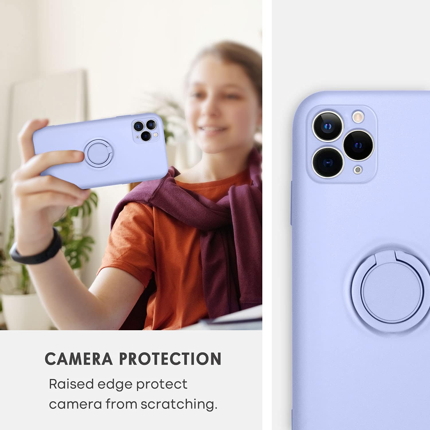 Funda para iPhone 11 Pro Max, funda de teléfono iPhone 11 ProMax, silicona delgada de goma suave a prueba de golpes, soporte de anillo de 360,